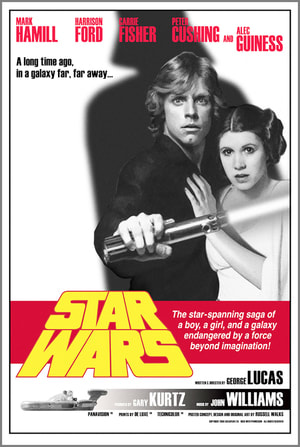 Retro Star Wars Poster: Luke and Leia - Shadow of Vader
